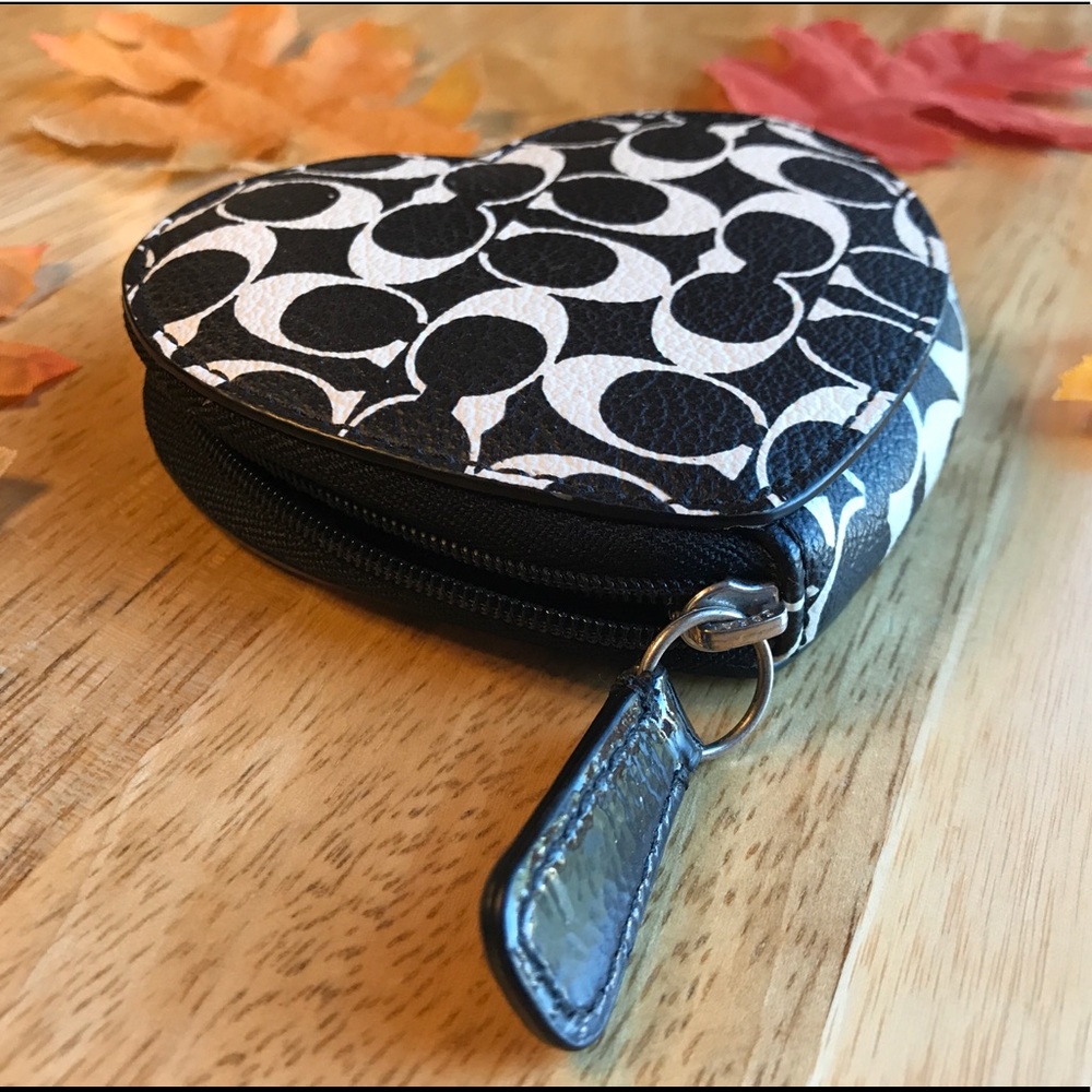 Coach heart shaped coin purse